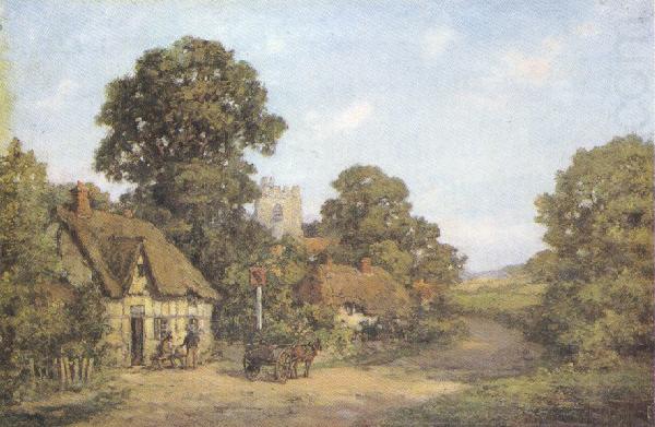 sir herbert edwin pelham hughes-stanton,r.a.,p.r.w The Leather Bottle,Lewknor,Oxfordshire (mk37) china oil painting image
